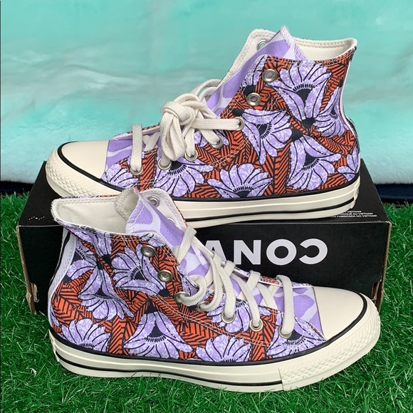 CONVERSE CTAS HI EGRET/ORANGE/LIGHT BLUE WMNS - Picture 3 of 16